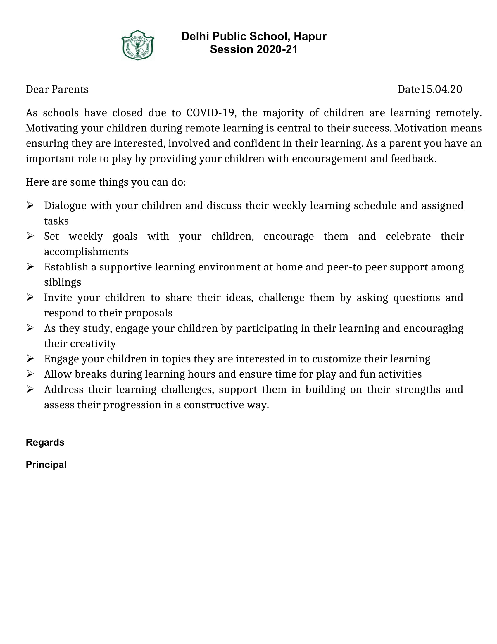GUIDELINES FOR PARENTS Page 1
